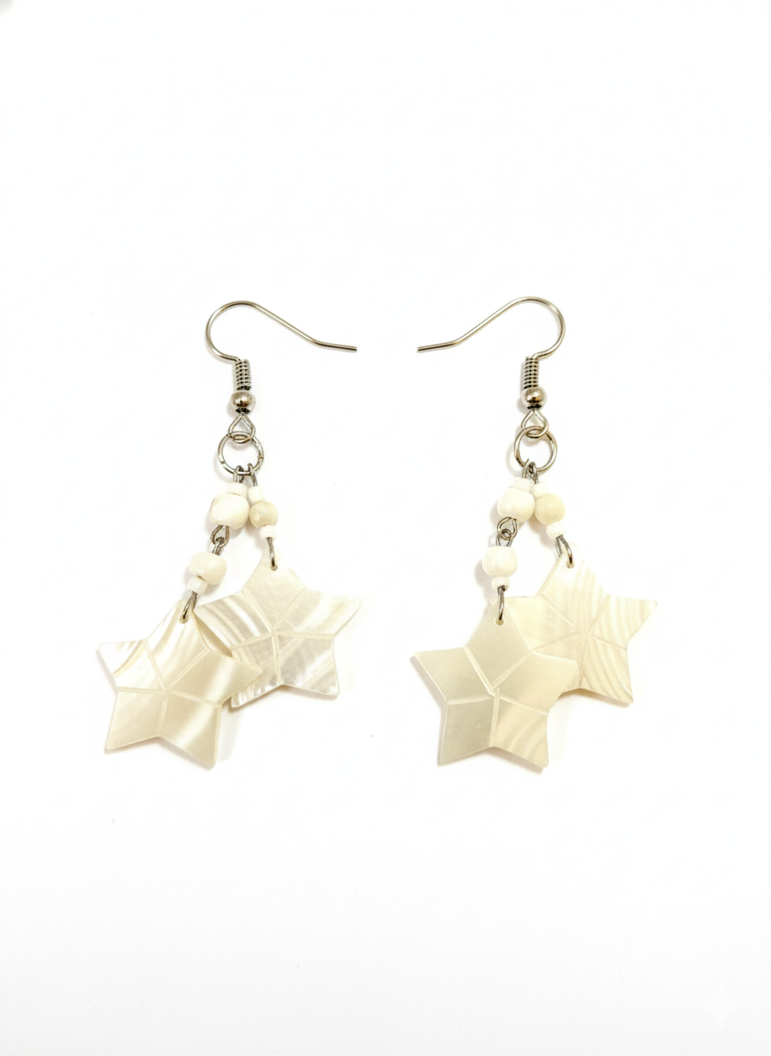 Dangling Shell Earrings Stars