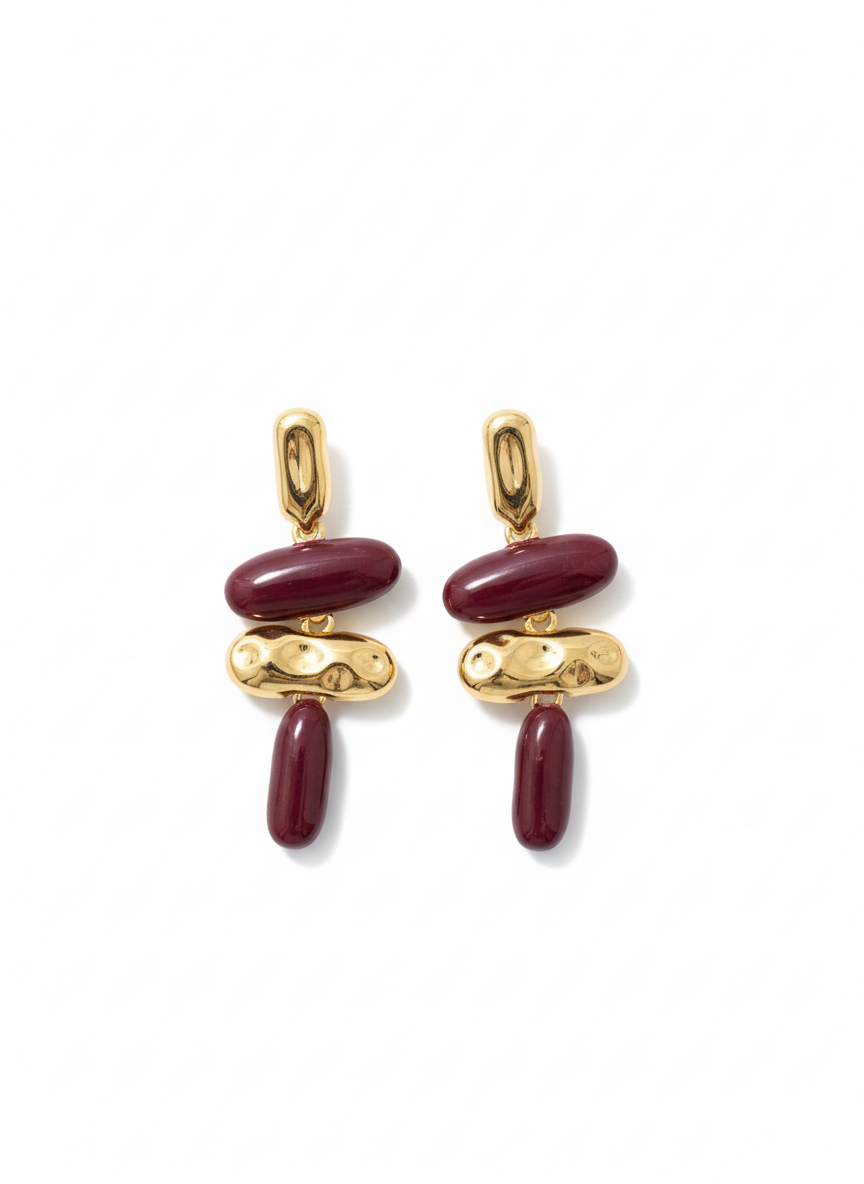 Burgundy Dangle Earrings
